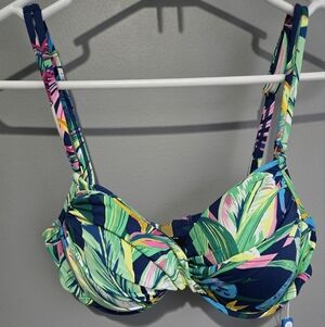 Women's Bleu Rod Beattie Bikini Top Size6 Blue Green Floral